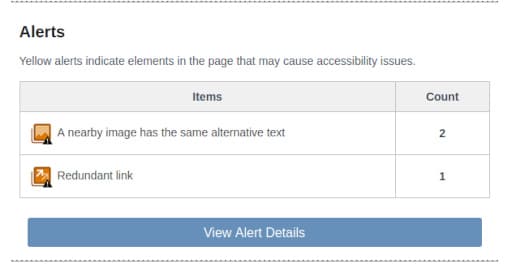 Accessibility Alert Details