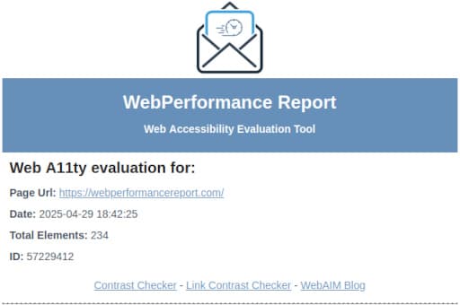 Web Accessibility Report Details